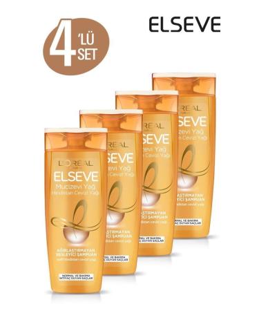 Elseve 4-Piece Miraculous Coconut Oil Nourishing Shampoo 360 ml Set