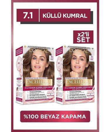 L'Oreal Paris Excellence Creme Hair Dye 7.1 Blonde Ash 2-Piece Set