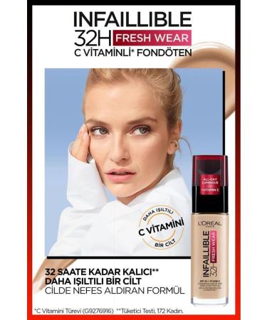 L'Oreal Paris L'Or al Paris Infaillible 32H Fresh Wear Vitamin C Foundation - 120 Golden Vanilla - Buy Online on GoSupps.com