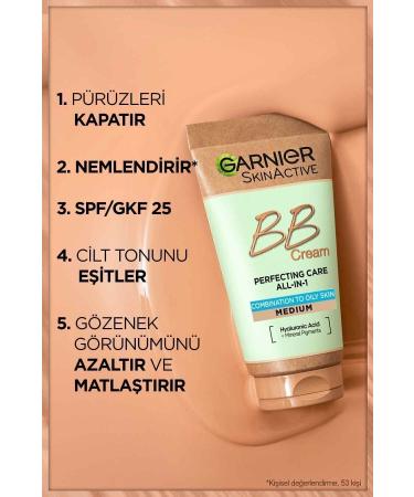 Garnier BB Cream for Combination and Oily Skin Medium Tone SPF 20 50 ml - Buy Online on GoSupps.com