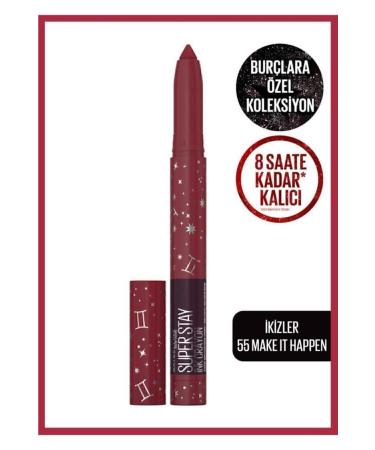 Maybelline New York Super Stay Ink Crayon Pencil Matte Lipstick Zodiac Series - 55 Make It Happen (Gemini)