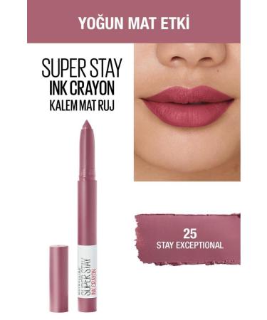 Maybelline New York Super Stay Ink Crayon Pencil Matte Lipstick - 25 Stay Exceptional - Buy Online on GoSupps.com