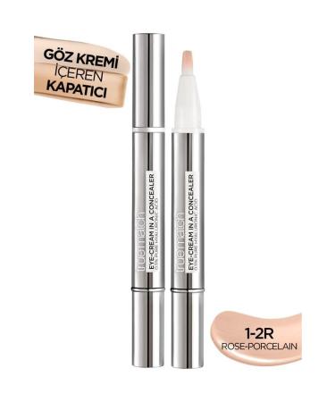 L'Oreal Paris True Match Eye Cream Concealer 2 in 1 1-2R Rose Porcelain