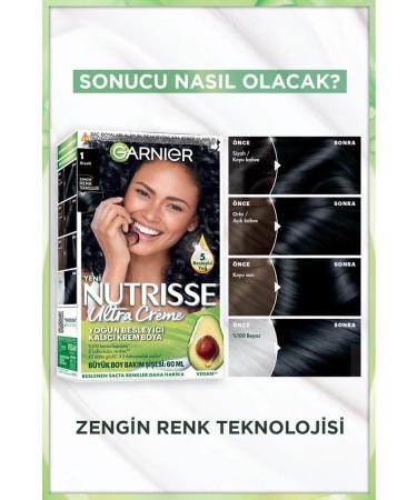 Garnier Nutrisse Intense Nourishing Permanent Cream Hair Dye 1 Black - Buy Online on GoSupps.com