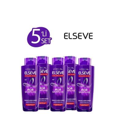 Elseve 5-Piece Anti-Orange Purple Shampoo 200 ml Set