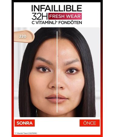 L'Oreal Paris L'Or al Paris Infaillible 32H Fresh Wear Vitamin C Foundation - 220 Sand - Buy Online on GoSupps.com
