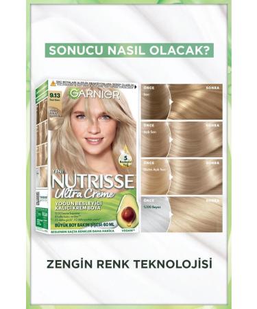 Garnier Nutrisse Intense Nourishing Permanent Cream Hair Dye 9.13 Pearl Blonde - Buy Online on GoSupps.com