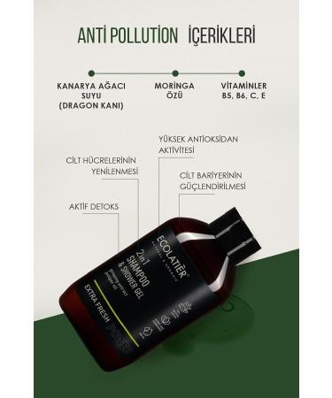 ECOLATIER 2 in 1 Men's Shampoo and Shower Gel Extra Fresh Ginseng Balancing Active Detox 400 ml - Buy Online on GoSupps.com