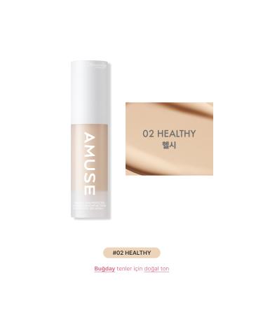 Amuse Ceramic Skin Perfector Foundation - 48 Hours Lasting Porcelain Look Foundation 15ml #02HEALTHY