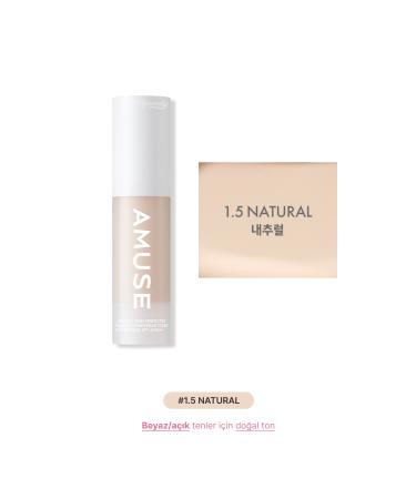 Amuse Ceramic Skin Perfector Foundation - 48 Hours Lasting Porcelain Look Foundation 15ml #1.5NATURAL