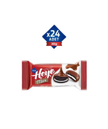 Cizmeci Time HEYO MAX Cocoa Coated Vanilla Cream Cocoa Biscuits 30 G x 24 Pieces