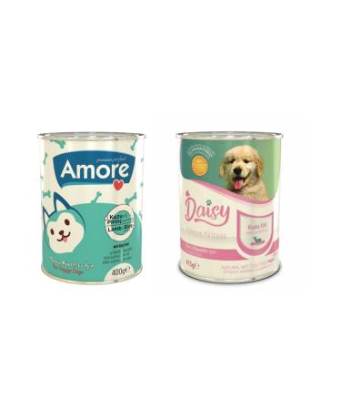 AMORE Lamb Meat and Rice Paste Puppy Canned Food 20+4 Pieces + Sticks reward bar 2x3 Pieces