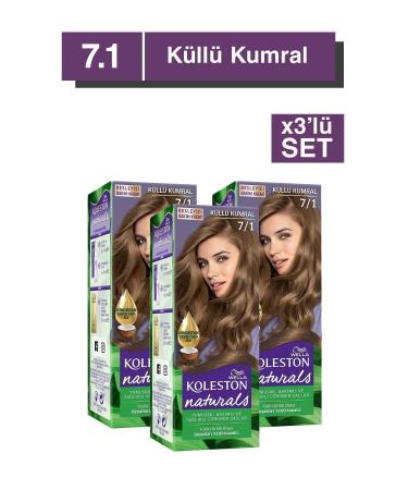 Wella Koleston Naturals Hair Dye 7/1 Ash Blonde X3 Set