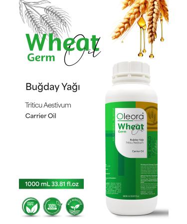 Oleora Wheat Oil Pure Fixed Oil (WHEAT OIL) Carrier Oil Pure 1000 ml