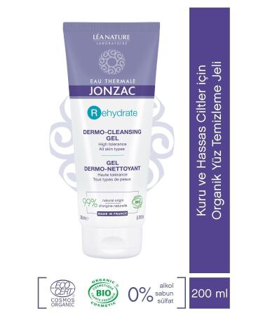 Eau Thermale Jonzac Organic Facial Cleansing Gel for Dry and Sensitive Skin 200 ml