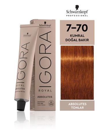 Igora Royal Absolutes 7-70 Auburn - Natural Copper Hair Dye 60ml