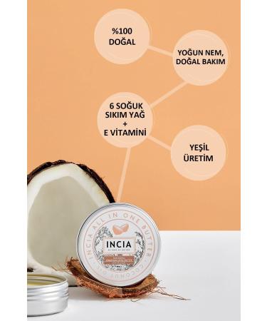 INCIA 0 Natural Whole Body Butter Intensive Moisturizing Cream Coconut Organic Vegan 50 ml - Buy Online on GoSupps.com