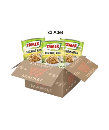 TAMEK Boiled Chickpeas 800 Gr x 3 Pack Advantageous Economical Canned Chickpeas