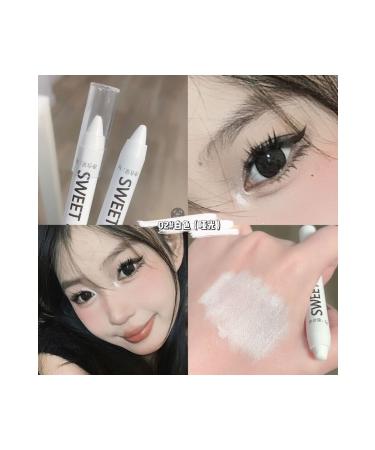 sweet mint Highly pigmented shiny korean pencil highlighter eyeshadow (WHITE)