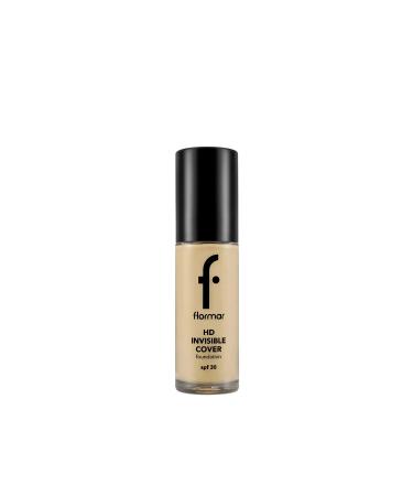 Flormar Invisible Cover HD Light Texture & Semi-Glossy Finish Spf30 Foundation 30 g | 60 Ivory Np