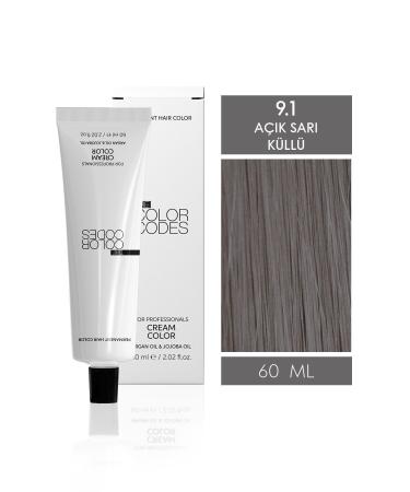 THE COLOR CODES CREAM COLOR HAIR DYE 9.1 INTENSIVE ASH 60ML