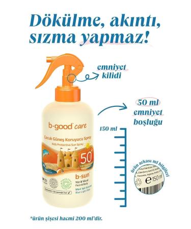 b-good care Baby & Child Sun Spray SPF 50+ for Face & Body 150 ml - Buy Online on GoSupps.com