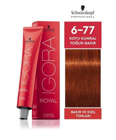 Igora Royal 6-77 Dark Blonde Intense Copper Hair Dye 60ml