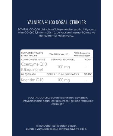 SOVITAL Premium Co-q10 Coenzyme 100 mg 60 Softgels - Buy Online on GoSupps.com