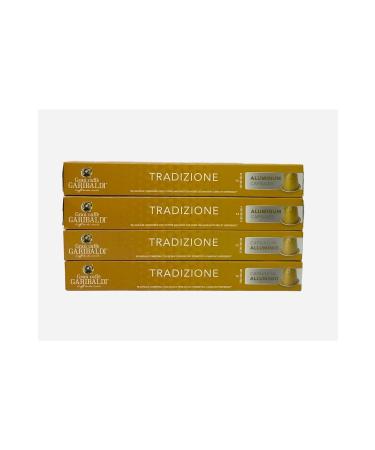 Nespresso Gran Caff Garibaldi Tradizione Compatible Capsule Coffee Set of 4 40 Capsules (0 Arabica)
