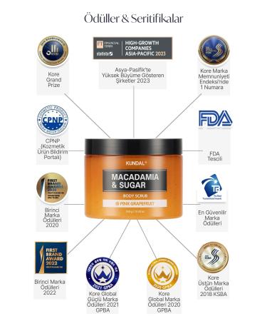 Kundal Macadamia Extract Body Scrub Kundal Macadamia & Sugar Body Scrub 550g (Pink Grapefruit) - Buy Online on GoSupps.com
