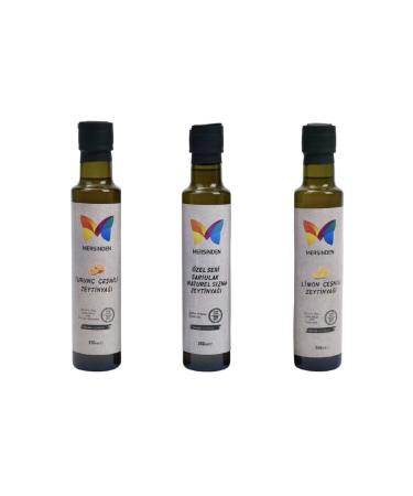 Three Different Flavored Olive Oil Packages from Mersin