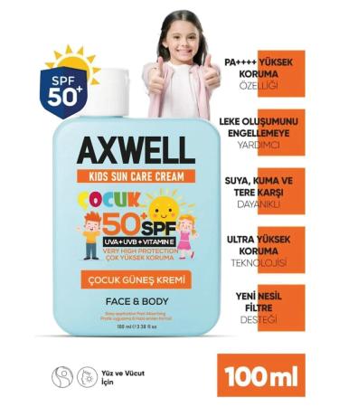 AXWELL Kids Sun Cream Children's Sun Cream Very High Protection Spf 50 100ml