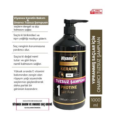 V YANOX Keratin Salt-Free Shampoo 1000 ml Keratin Care and Repair Conditioner 1000 ml - Buy Online on GoSupps.com