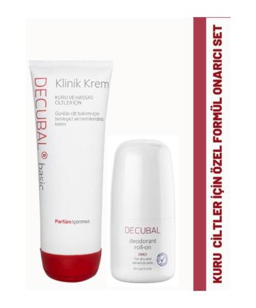 Decubal Clinical Moisturizing Cream for Dry and Very Dry Skin 250 gr and Roll-On 50 ml