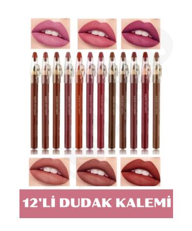 NUNUKO Lip Pencil Matte Color Lipstick Jumbo Thick Pencil Lipstick Waterproof 12 Piece Set