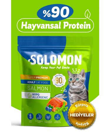 Solomon Adult Salmon Super Premium Cat Food 1.5 Kg - Hypoallergenic - Low Grain