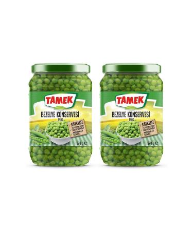 TAMEK Canned Peas 670 gr Glass x 2 Pieces