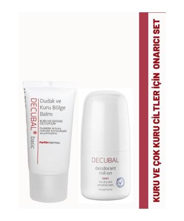 Decubal Lip Balm for Dry and Very Dry Skin 30 ml and Daily Roll-on 50 ml