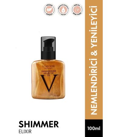 V AV OR Shimmer Elixir Face Body Hair Care Oil Vegan Renewing Repairing Moisturizer 100ml