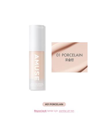 Amuse Ceramic Skin Perfector Foundation - 48 Hours Lasting Porcelain Look Foundation 15ml #01PORCELAIN