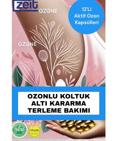 ZEIT OZON Ozonated Underarm Care Cream | Freshness and Color Equalizing Effect Active Ozone Oil Capsules 12 Pcs