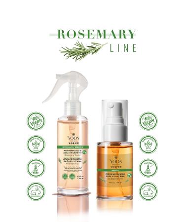 YOON 2-Set-Anti Hair Loss Fast Extension 7 Active Rosemary Hair Serum 50ml & Care Water 200ml - Buy Online on GoSupps.com