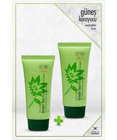 DR. CELLIO 2 Pieces Green Tea Containing Soothing Anti-Blemish and Anti-Acne Sunscreen Spf50 Pa Uva/uvb