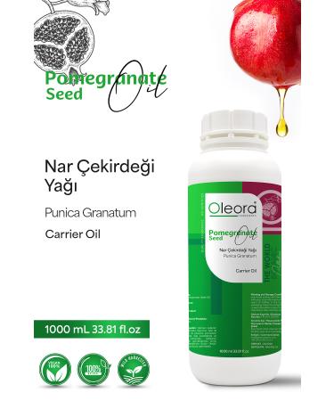 Oleora Pomegranate Seed Oil Pure Fixed Oil (POMEGRANATE SEEDS OIL) Carrier Oil Pure 1000 ml
