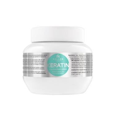 Kallos Cosmetics Keratin Hair Mask with Keratin and Milk Protein for Dry Damaged Chemically Treated Hair 275ml