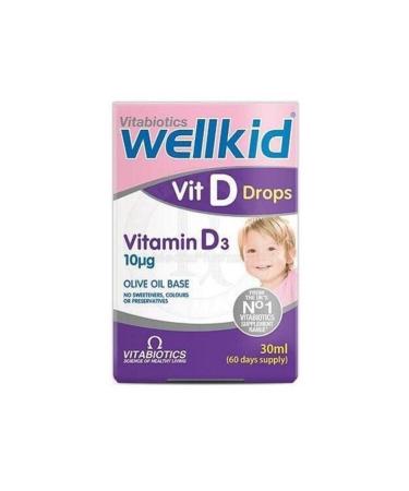 Vitabiotics Wellkid Vit D Drops Vitamin D3 10mcg 30ml Spray 5021265220038