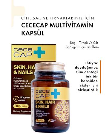 CECEMED For Healthy Hair and Nails Cececap 12 Vitamins 8 Minerals 2 X 30 Capsules Multivitamin - Buy Online on GoSupps.com