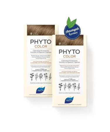 Phyto Phytocolor 8 Yellow Ammonia-Free Permanent Herbal Hair Dye Dual Advantage Set