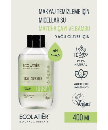 ECOLATIER Micellar Water for Oily Skin Make-up Remover Water Moisturizing Regenerator 400 ml