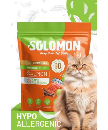 Solomon Sterilized Salmon Super Premium Cat Food 1.5 Kg - Hypoallergenic - Low Grain - Buy Online on GoSupps.com